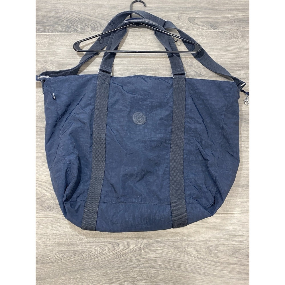 Kipling Tote Carry-on Cross Body Shoulder Bag Travel Pockets Navy Blue Zippers